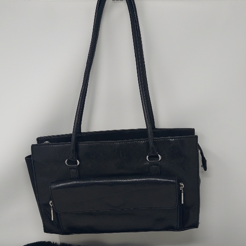 Preston & York Black Leather Shoulder Bag